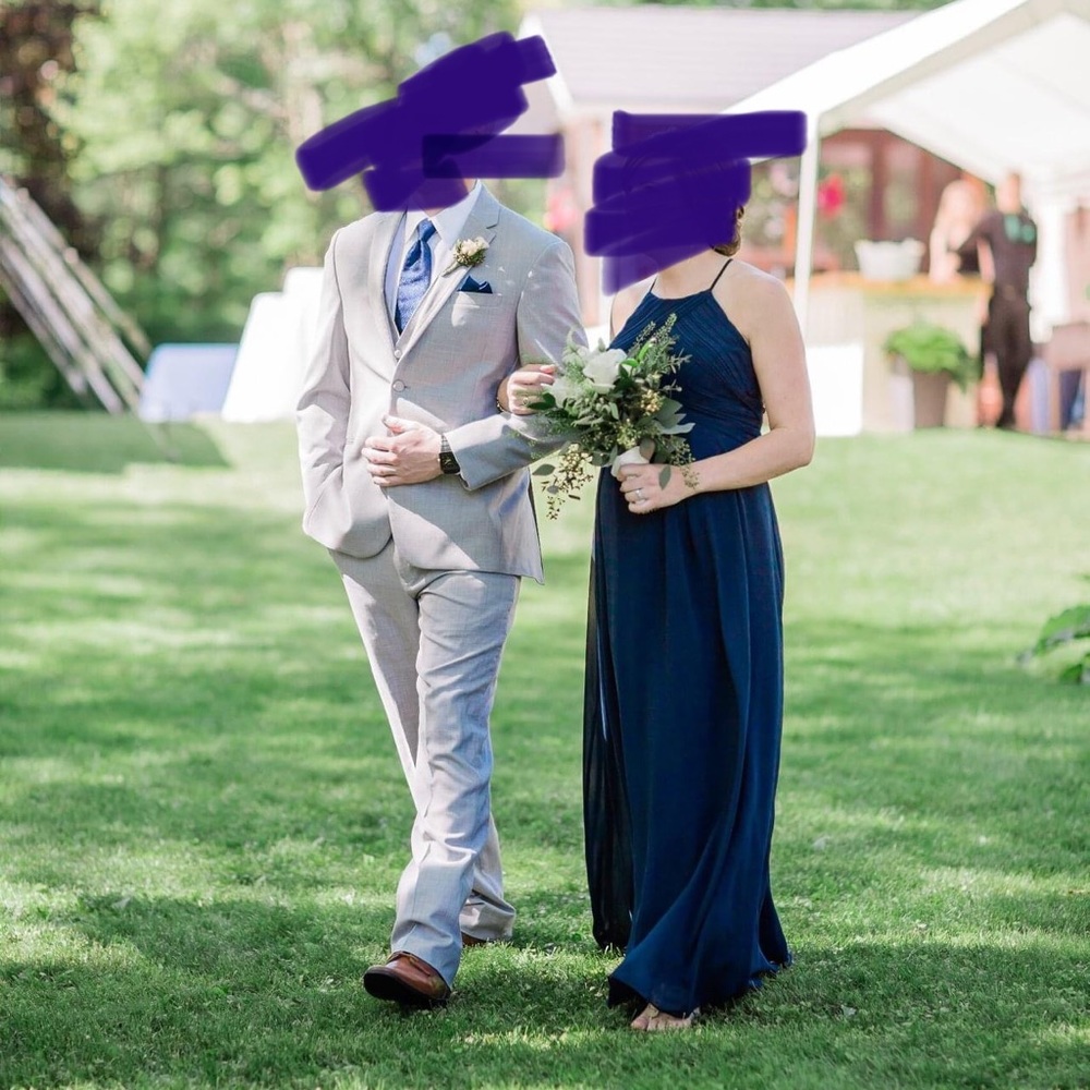 Navy Bill Levkoff bridesmaid dress - Picture 5 of 5
